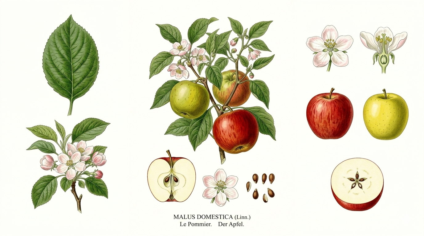 Apple plant card: Fruit, Rose family, full sun