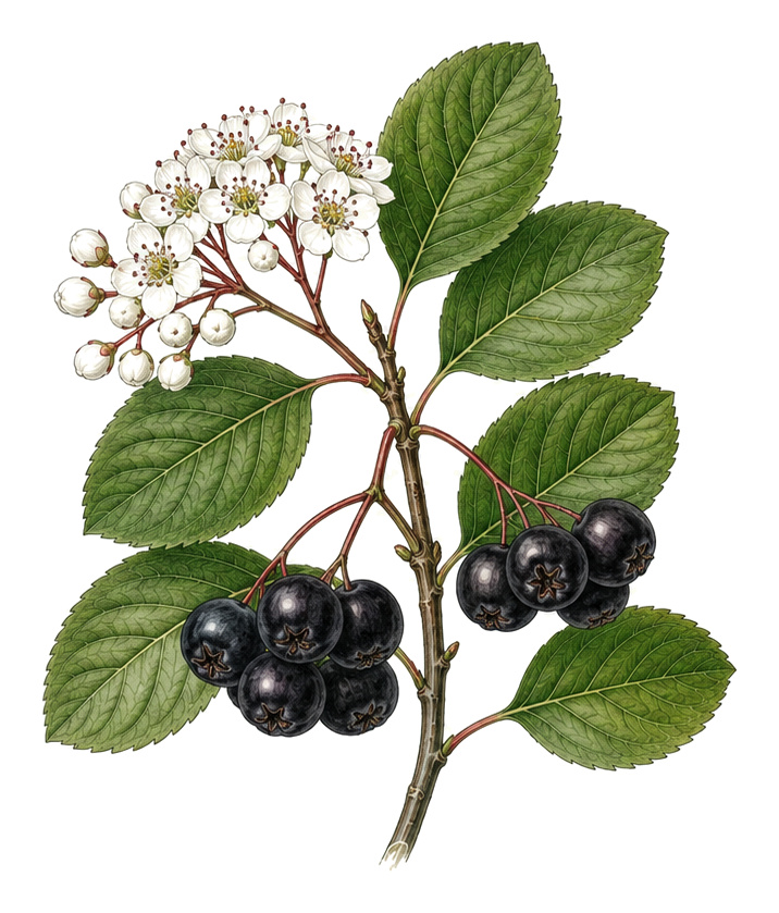 Aronia (Aronia): whole plant for plant portrait - Berries, Rose family, Harvest August - October