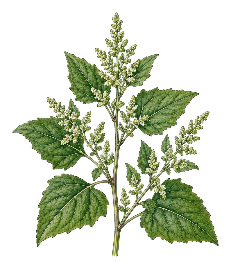 Tree spinach (Chenopodium giganteum D.Don): whole plant for plant portrait - Vegetables, Amaranth family, Harvest June