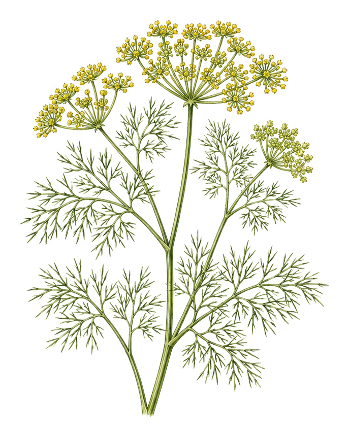 Dill (Anethum graveolens): Ganze Pflanze für Pflanzenportrait - Kräuter, Doldenblütler, Ernten Mai - Oktober