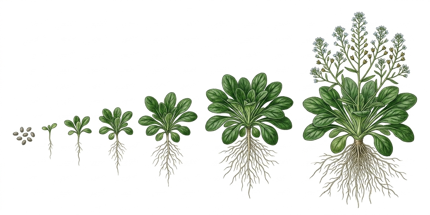 Anbau-Zeitplan für Feldsalat (Valerianella locusta) mit Monaten für Aussaat, Pflanzung, Pflege und Ernte