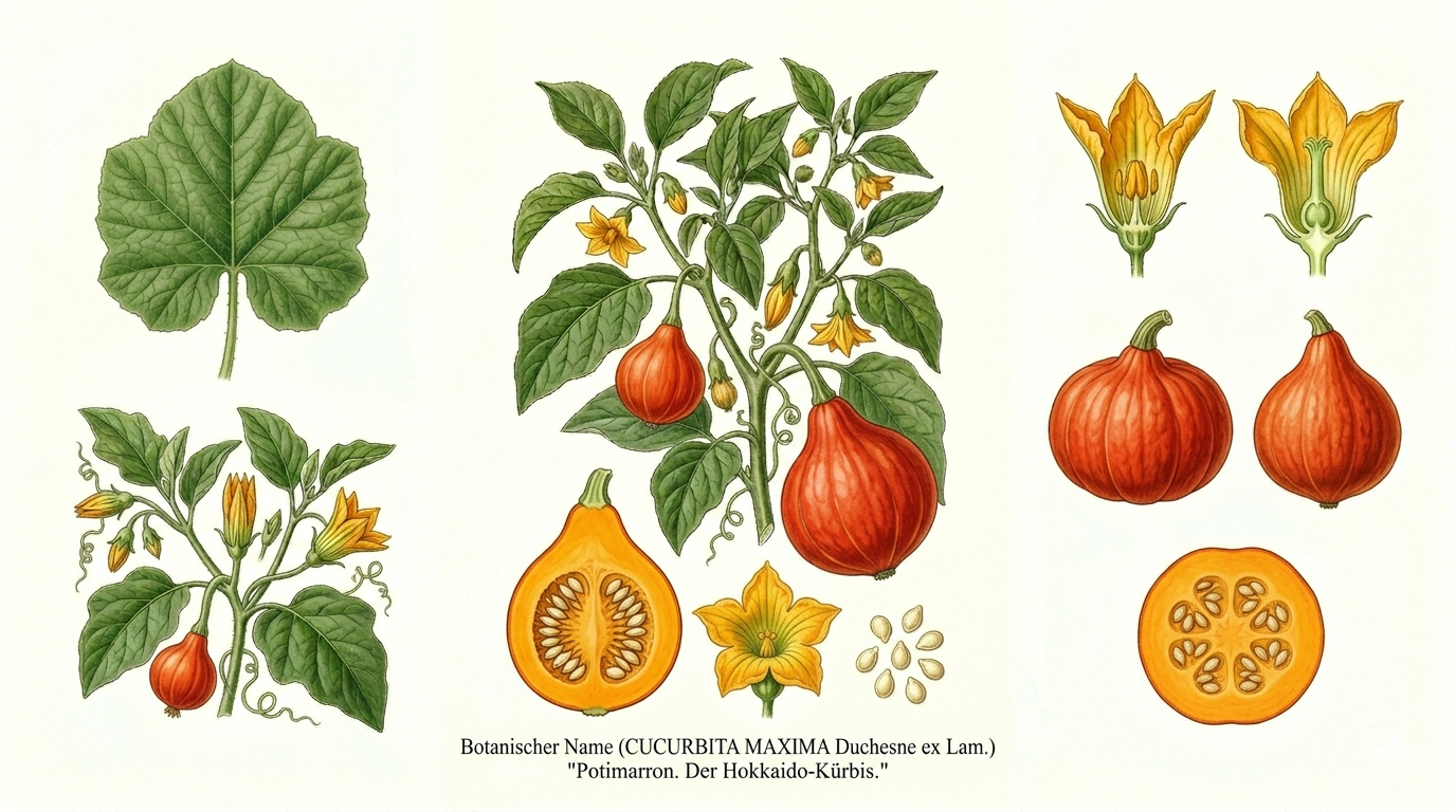 Hokkaidokürbis (Cucurbita maxima): 2 für Standort und Pflege - Gemüse, Kürbisgewächse, Ernten Sep, Okt, Nov