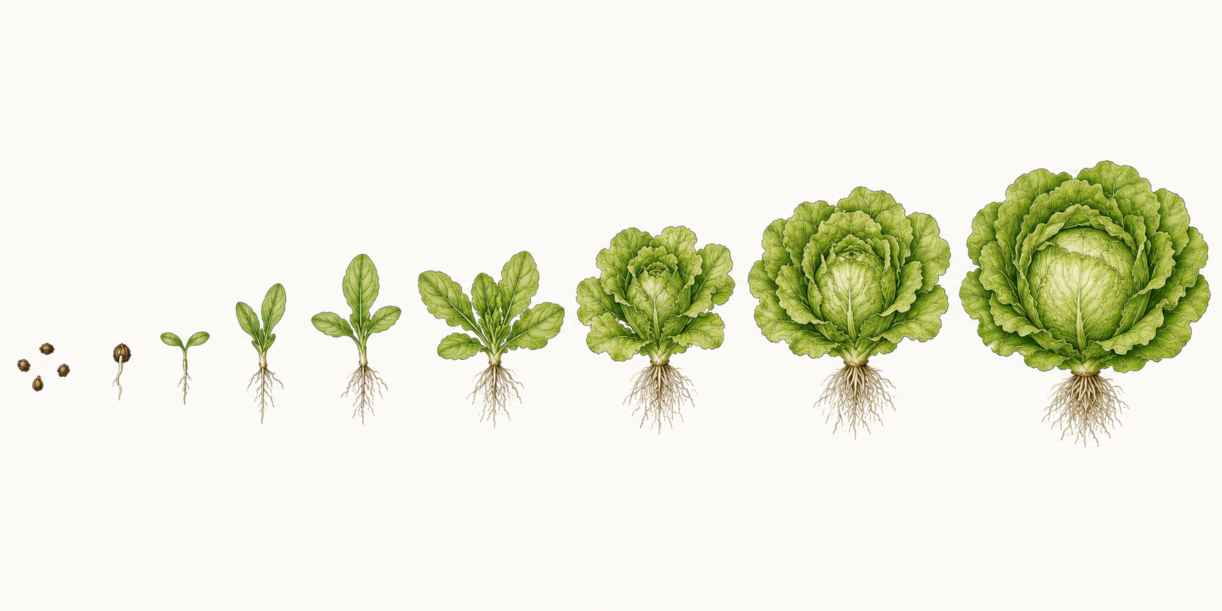 Kopfsalat (Lactuca sativa var. capitata): 2 für Standort und Pflege - Gemüse, Korbblütler, Ernten Mai, Jun, Jul, Aug, Sep