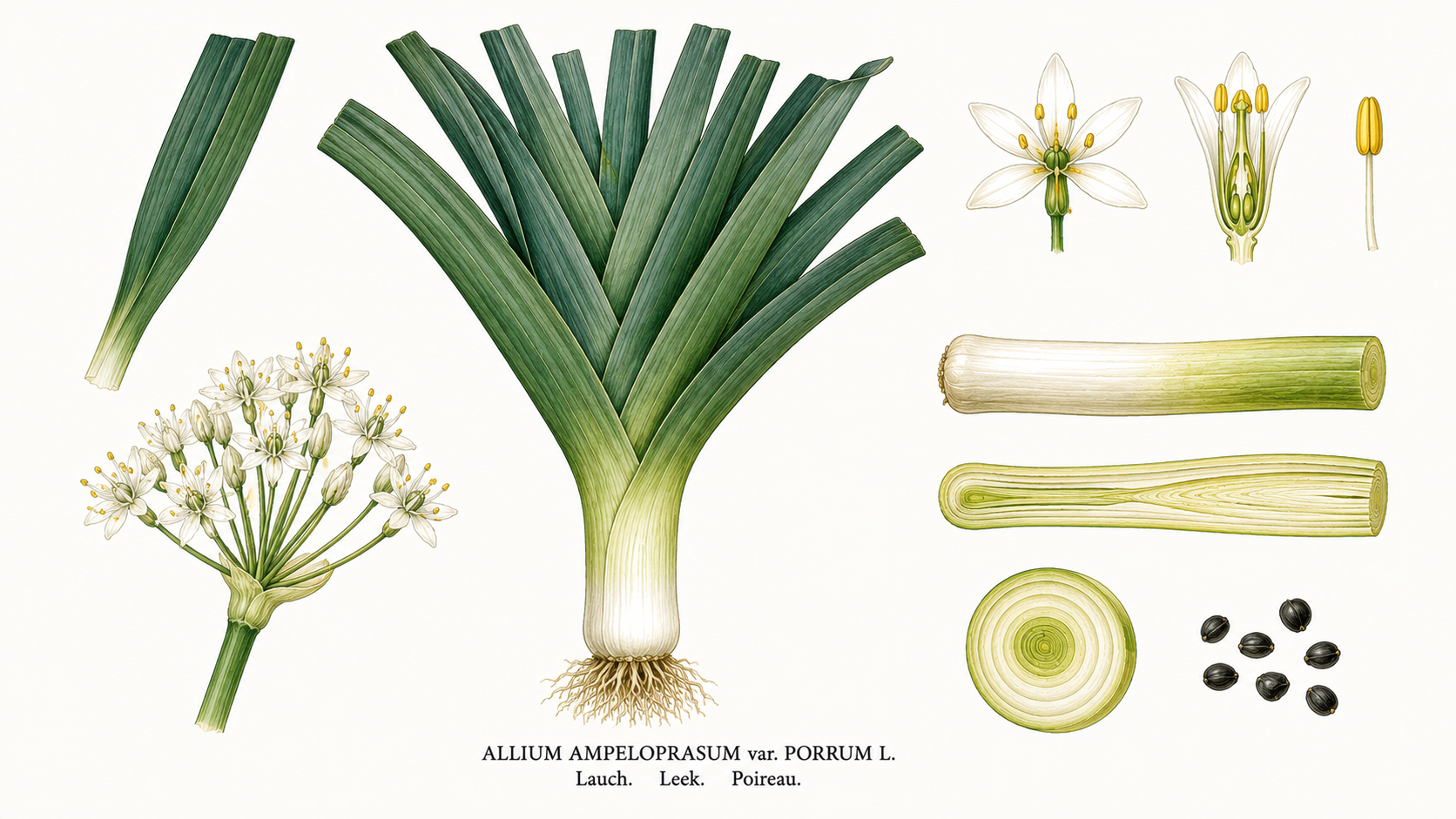 Allium plant card: Bulb and tuber vegetables, Amaryllis family, Sunny to partial shade