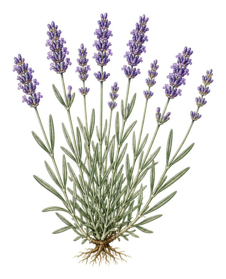 Lavendel (Lavandula): Ganze Pflanze für Pflanzenportrait - Kräuter, Lippenblütler, Ernten Juni - August