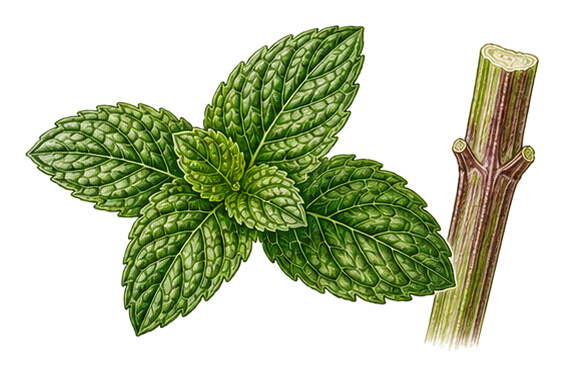 Mint (Mentha): whole plant for plant portrait - Herbs, Mint family, Harvest May - October