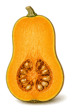 Musk squash (Cucurbita moschata): plant portrait - Cucurbits, Gourds, Harvest September - November