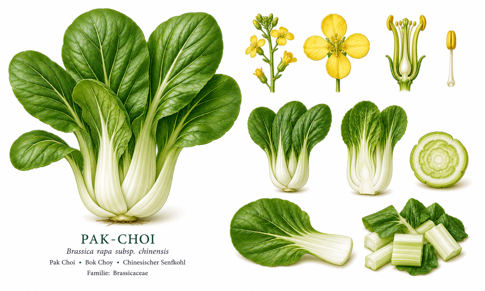 Bok choy plant card: Vegetables, Cabbage family, Harvest May, Jun, Jul, Sep, Oct, Nov