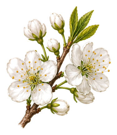 European Plum (Prunus domestica): plant portrait - Stone fruit, Rose family, Harvest July - October