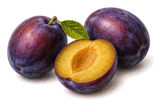 European Plum (Prunus domestica): whole plant for plant portrait - Stone fruit, Rose family, Harvest July - October