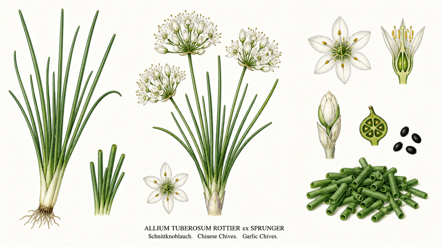 Schnittknoblauch (Allium ramosum): Pflanzenportrait für Pflanzenportrait - Gemüse, Amaryllisgewächse, Ernten Apr, Mai, Jun