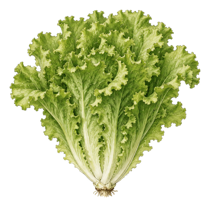 cutting lettuce (Lactuca sativa var. crispa): whole plant for plant portrait - Salads, Aster family, Harvest April - October