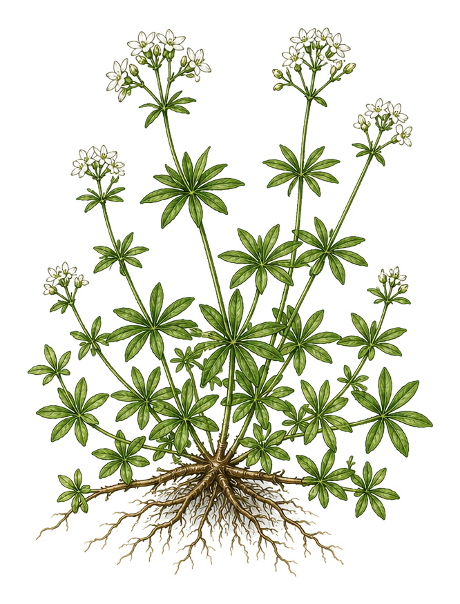sweet woodruff (Galium odoratum): whole plant for plant portrait - Herbs, Madder family, Harvest April - May