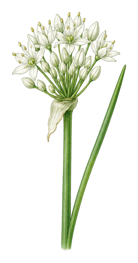 Winter Heath Onion (Allium fistulosum): whole plant for plant portrait - Alliums, Amaryllis family, Harvest March - November